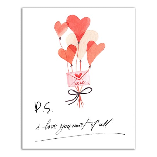 Valentines Balloons 16" x 20" Canvas Wall Art